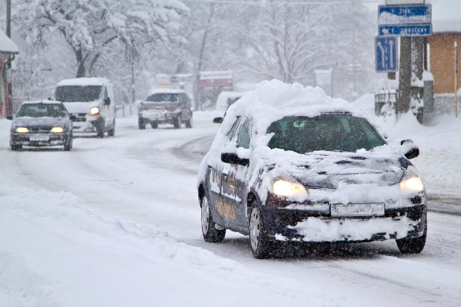 snow covered car