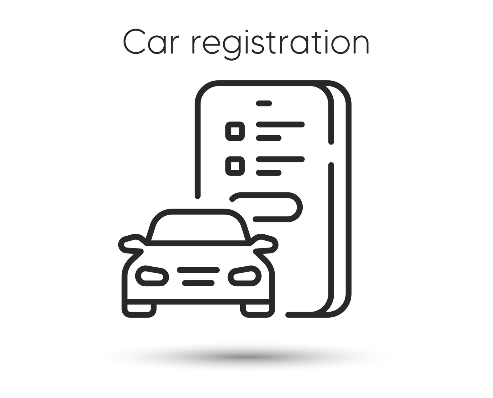 Car,Registration,Line,Icon.,Online,Warranty,Sign.,Mobile,Phone,Car Vehicle Registration Look up